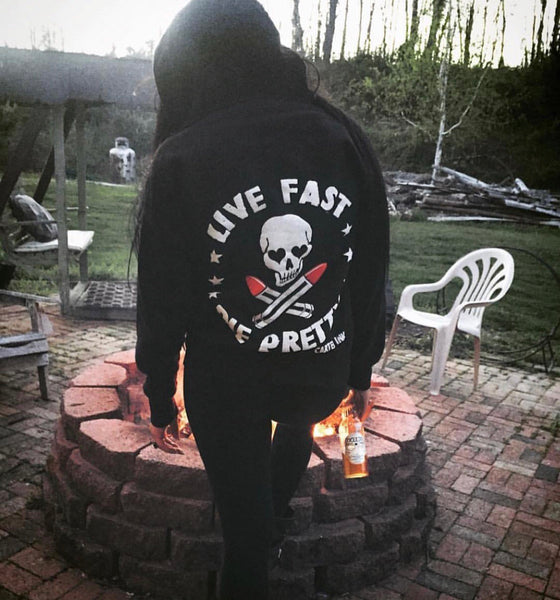 Live Fast Die Pretty Womens Zippered Hoodie – Cartel Ink