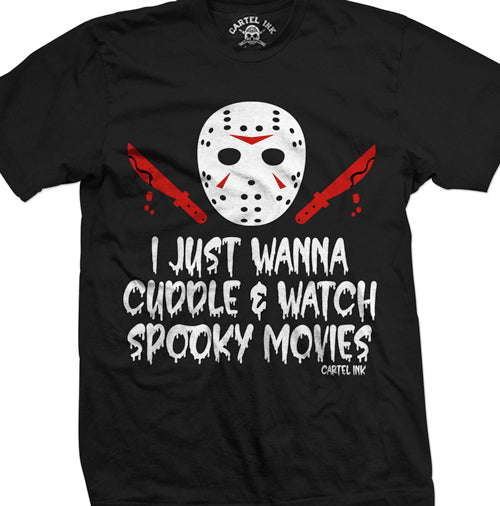 I Just Wanna Cuddle and Watch Spooky Movies Men's T-Shirt