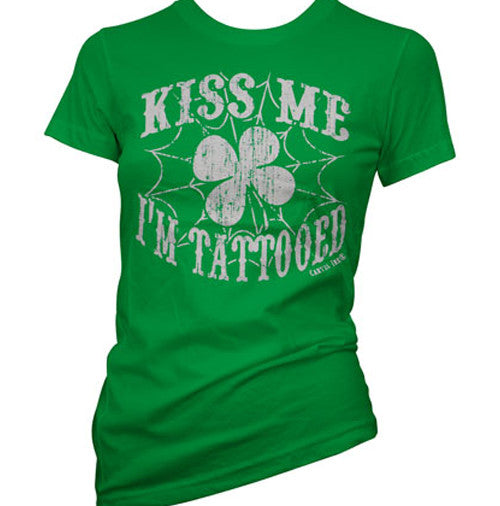 Kiss Me Im Tattooed Womens T Shirt – Cartel Ink